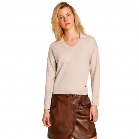 блуза,дамски,пуловери,дамски,плетени,дрехи,pepe,jeans,isela,v,neck,sweater,beige,(light,beige)