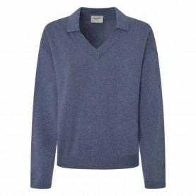 блуза,дамски,пуловери,дамски,плетени,дрехи,pepe,jeans,isela,v,neck,sweater,weller,blue,(blue)