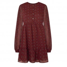 рокля,дамски,поли,и,рокли,pepe,jeans,pl953613,long,sleeve,short,dress,red