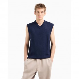 потник,мъжки,пуловери,armani,exchange,6dzm1g,zm1lz,knitted,vest,blue,(navy)