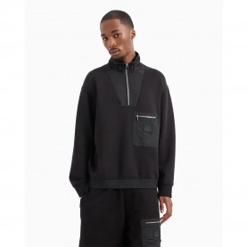блуза,мъжки,пуловери,armani,exchange,xm000083,af10818,half,zip,sweatshirt,black