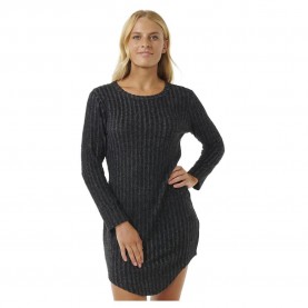 Рокля Rip curl New Cosy long sleeve midi dress - Black (Black Marle) рокля,дамски,поли,и,рокли,rip,curl,new,cosy,long,sleeve,midi,dress,black,(black,marle)