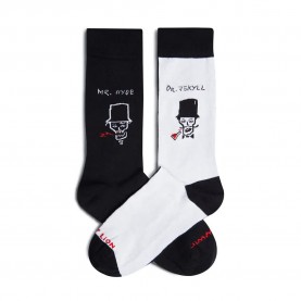 чорапи,мъжки,чорапи,jimmy,lion,dr,jekyll,and,mr,hyde,crew,socks,white,black,(black,white)