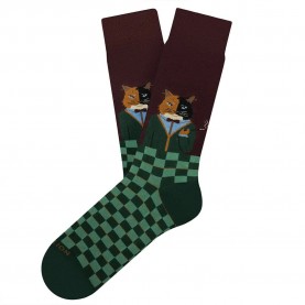 чорапи,мъжки,чорапи,jimmy,lion,gentle,cat,crew,socks,green,(aubergine)