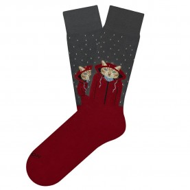чорапи,мъжки,чорапи,jimmy,lion,raining,cat,crew,socks,grey,(red)