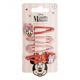 Disney Minnie hair clips 4 pieces - Red / Pink (Red / Red) хигиена,аксесоари,disney,minnie,hair,clips,4,pieces,red,pink,(red,red)