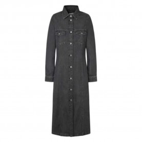 Рокля Pepe jeans Charcoal long sleeve midi dress - Black (Denim) рокля,дамски,поли,и,рокли,pepe,jeans,charcoal,long,sleeve,midi,dress,black,(denim)