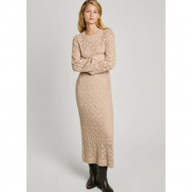 рокля,дамски,поли,и,рокли,pepe,jeans,hailey,long,sleeve,long,dress,beige