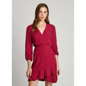 рокля,дамски,поли,и,рокли,pepe,jeans,kendall,long,sleeve,short,dress,red