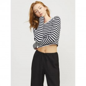 фланелка,с,дълъг,ръкав,дамски,топове,jack,&,jones,feline,str,stripe,rib,jjxx,long,sleeve,top,white,(bright,white,black)