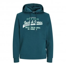 Суичър Jack & jones Logo 2 Col hoodie - Green (Deep Teal) суичър,мъжки,пуловери,jack,&,jones,logo,2,col,hoodie,green,(deep,teal)