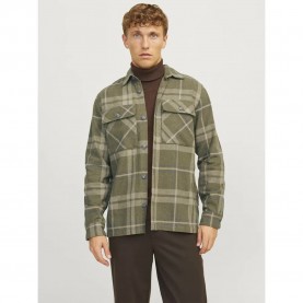 карирана,риза,мъжки,якета,jack,&,jones,raymond,melange,check,overshirt,overland,trek,comfort,fit,(green)