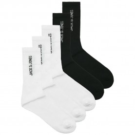 чорапи,мъжки,чорапи,jack,&,jones,regen,tennis,socks,5,pairs,black,mix,vertical,logo,(white,black)