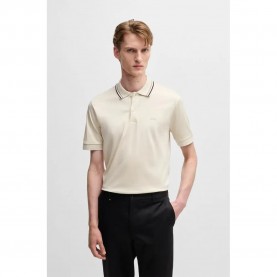 BOSS Penrose 38 10228475 short sleeve polo - Beige (Open White) дамски,блузи,с,яка,мъжки,блузи,с,яка,boss,penrose,38,10228475,short,sleeve,polo,beige,(open,white)
