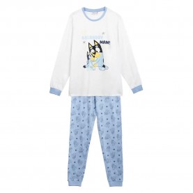 тениска,мъжки,пижами,cerdá,bluey,long,sleeve,pyjama,t,shirt,white,(blue)