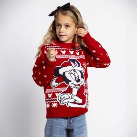 Блуза Disney Knitted christmas minnie sweater - Red (Red) блуза,мъжки,пуловери,дамски,пуловери,disney,knitted,christmas,minnie,sweater,red,(red)