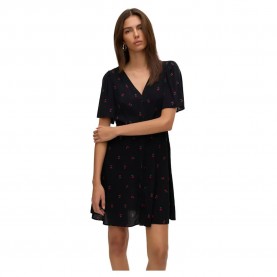 рокля,дамски,поли,и,рокли,vero,moda,alba,short,sleeve,short,dress,black,(black,cherries)