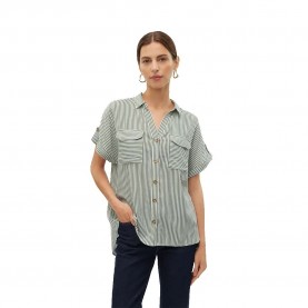 риза,с,къс,ръкав,дамски,блузи,дамски,ризи,vero,moda,bumpy,short,sleeve,shirt,green,(laurel,wreath,snow,white)