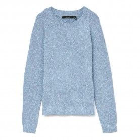 блуза,дамски,пуловери,дамски,плетени,дрехи,vero,moda,doffy,sweater,cashmere,blue,melange,(blue)