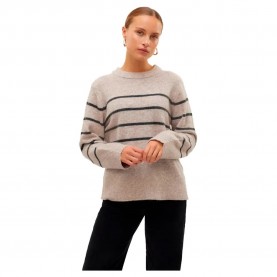 блуза,дамски,пуловери,дамски,плетени,дрехи,vero,moda,flawless,sweater,silver,mink,w.,dark,grey,melange,(grey)