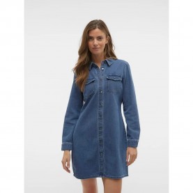 рокля,дамски,поли,и,рокли,vero,moda,jennie,long,sleeve,short,dress,blue,(medium,blue,denim)
