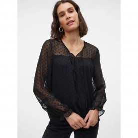 дамски,блузи,дамски,ризи,vero,moda,leah,lace,long,sleeve,blouse,black,(black)