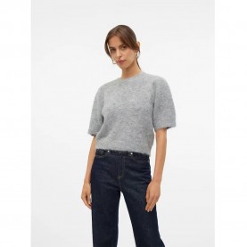 блуза,дамски,пуловери,дамски,плетени,дрехи,vero,moda,novah,ss,puff,short,sleeve,sweater,medium,grey,melange,(grey)