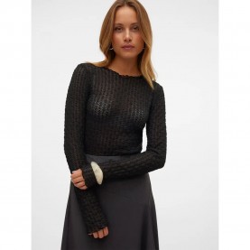 дамски,блузи,дамски,ризи,vero,moda,shelby,short,long,sleeve,blouse,black,(black)
