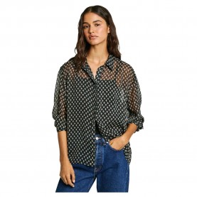 риза,с,дълъг,ръкав,дамски,ризи,pepe,jeans,samantha,long,sleeve,shirt,black,(earth,brown)