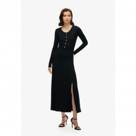 рокля,дамски,поли,и,рокли,superdry,henley,long,sleeve,midi,dress,black