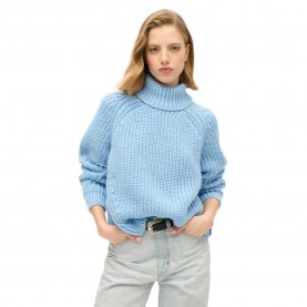 блуза,дамски,пуловери,дамски,плетени,дрехи,superdry,slouchy,stitch,high,neck,sweater,blue,(bright,pale,blue,marl)