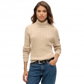 блуза,дамски,пуловери,дамски,плетени,дрехи,superdry,w6110614a,high,neck,sweater,beige,(winter,taupe,twist)