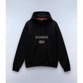 Суичър Napapijri Burgee 2.0 hoodie - Black (Black) суичър,мъжки,пуловери,napapijri,burgee,2.0,hoodie,black,(black)