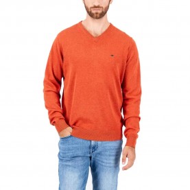 блуза,мъжки,пуловери,fynch,hatton,1414211,v,neck,sweater,rust,(orange)