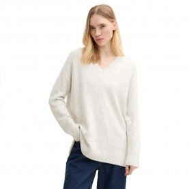 блуза,дамски,пуловери,дамски,плетени,дрехи,tom,tailor,cozy,long,v,neck,sweater,white
