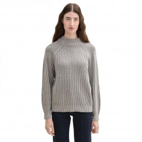 блуза,дамски,пуловери,дамски,плетени,дрехи,tom,tailor,knit,plated,rib,sweater,explicit,grey,rib,structure,(grey)
