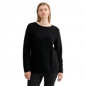блуза,дамски,пуловери,дамски,плетени,дрехи,tom,tailor,sweater,new,ottoman,plus,sweater,black