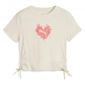 тениска,детски,тениски,puma,flaming,love,short,sleeve,t,shirt,alpine,snow,(beige)