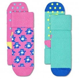 чорапи,детски,чорапи,happy,socks,antislip,teddy,bear,socks,2,pairs,blue,pink,(pink)