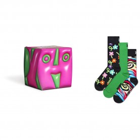 чорапи,мъжки,чорапи,happy,socks,hyper,cube,gift,set,crew,socks,3,pairs,navy,(green,black)