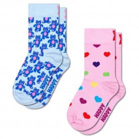 чорапи,детски,чорапи,happy,socks,teddy,bear,crew,socks,2,pairs,blue,pink,(light,blue)