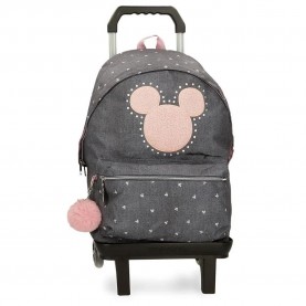 Disney Mickey Studs trolley bag - Grey (Black) куфари,disney,mickey,studs,trolley,bag,grey,(black)