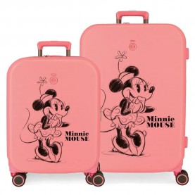 Disney 100 Happiness 55-70 cm 104L trolley bag 2 units - Pink (Pink) куфари,disney,100,happiness,55,70,cm,104l,trolley,bag,2,units,pink,(pink)