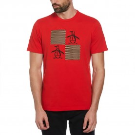 тениска,мъжки,тениски,original,penguin,graphic,flocked,checkboard,pete,short,sleeve,t,shirt,red,(racing,red)