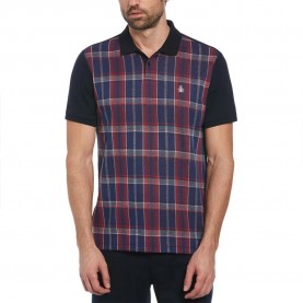 мъжки,блузи,с,яка,original,penguin,jacquard,front,plaid,short,sleeve,polo,blue