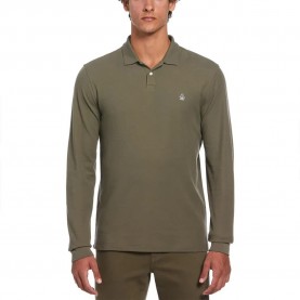 мъжки,блузи,с,яка,original,penguin,organic,pique,raised,ottoman,long,sleeve,polo,dusty,olive,(green)