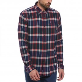 риза,с,дълъг,ръкав,мъжки,ризи,original,penguin,plaid,flannel,stretch,long,sleeve,shirt,blue