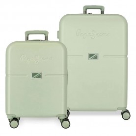 куфари,pepe,jeans,accent,55,70,cm,116l,trolley,bag,2,units,green