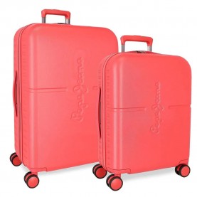 куфари,pepe,jeans,high,55,70,cm,116l,trolley,bag,2,units,red
