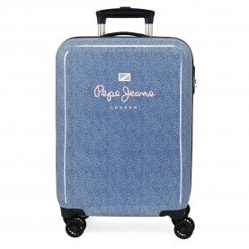 куфари,pepe,jeans,lena,denim,55,cm,34l,trolley,bag,blue